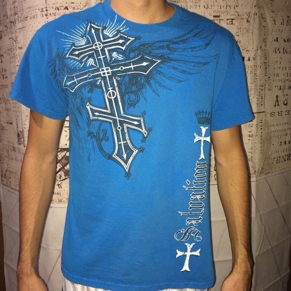 Other - Blue M T-Shirt Salvation spelled out on front